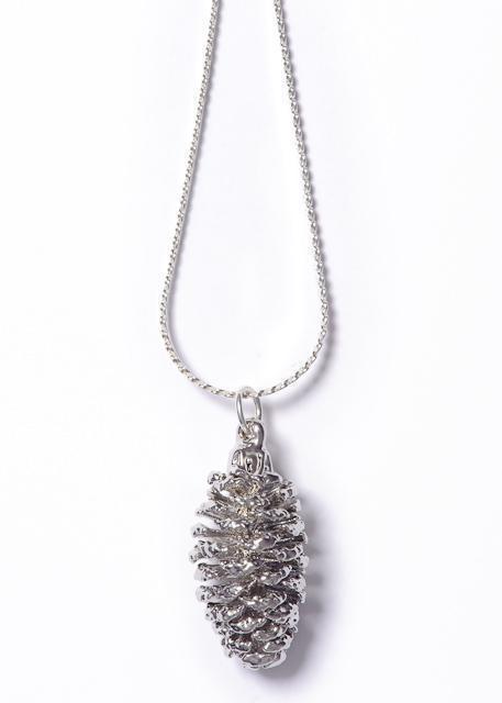 Fine Silver Pine Cone Necklace