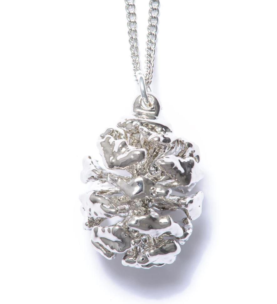 Fine Silver Redwood Cone Necklace