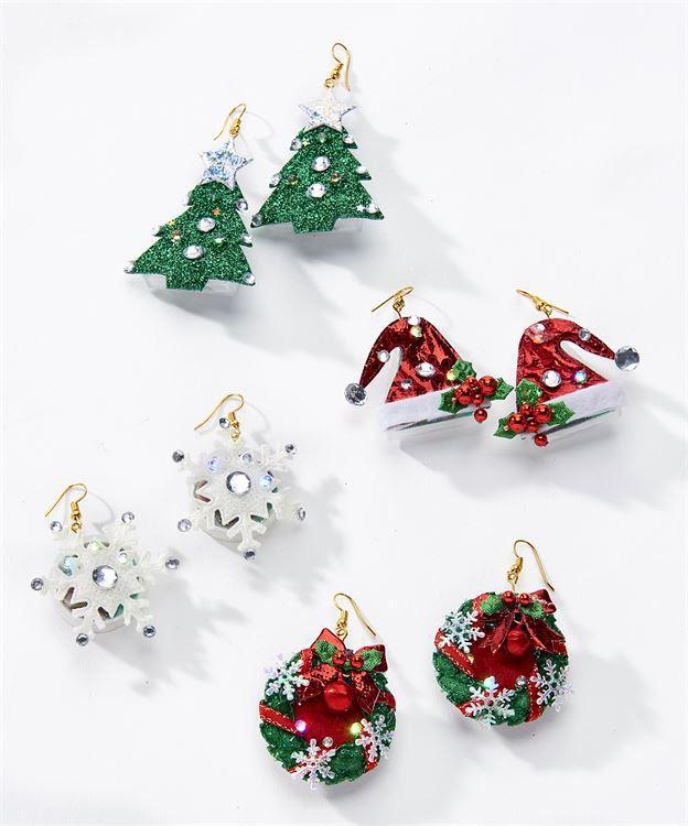 Flashing Christmas Earrings