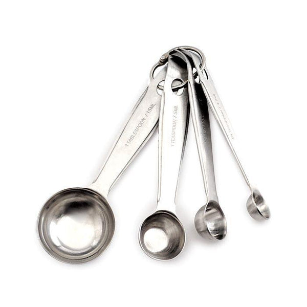 Flat Bottom Stainless Steel Measuring Spoon Set