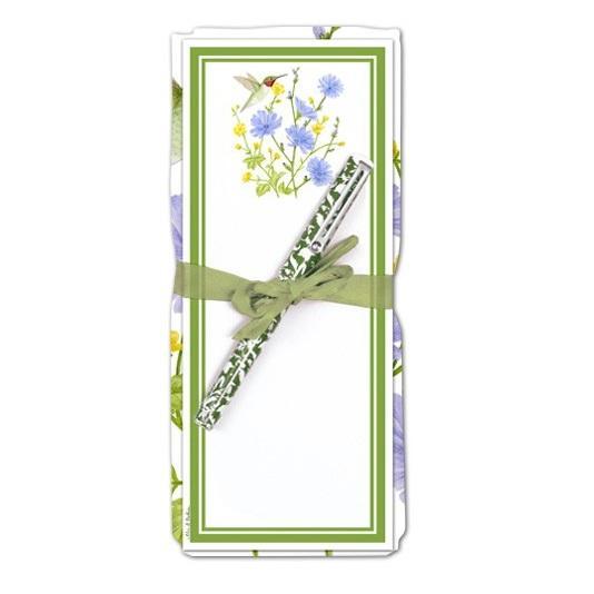 Flower Sack Towel & Magnetic Note Pad Gift Set | Periwinkle & Hummingbird