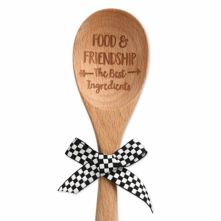 Food & Friendship Sentiment Wood Spoon