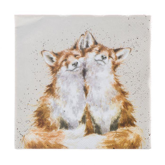 Foxes "Contentment" Cocktail Napkin by Wrendale