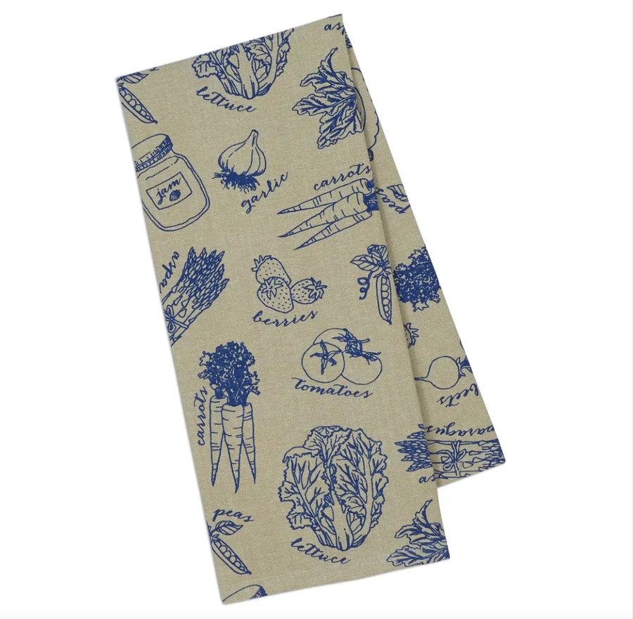 French Blue Market Printed Dishtowels by Design Imports