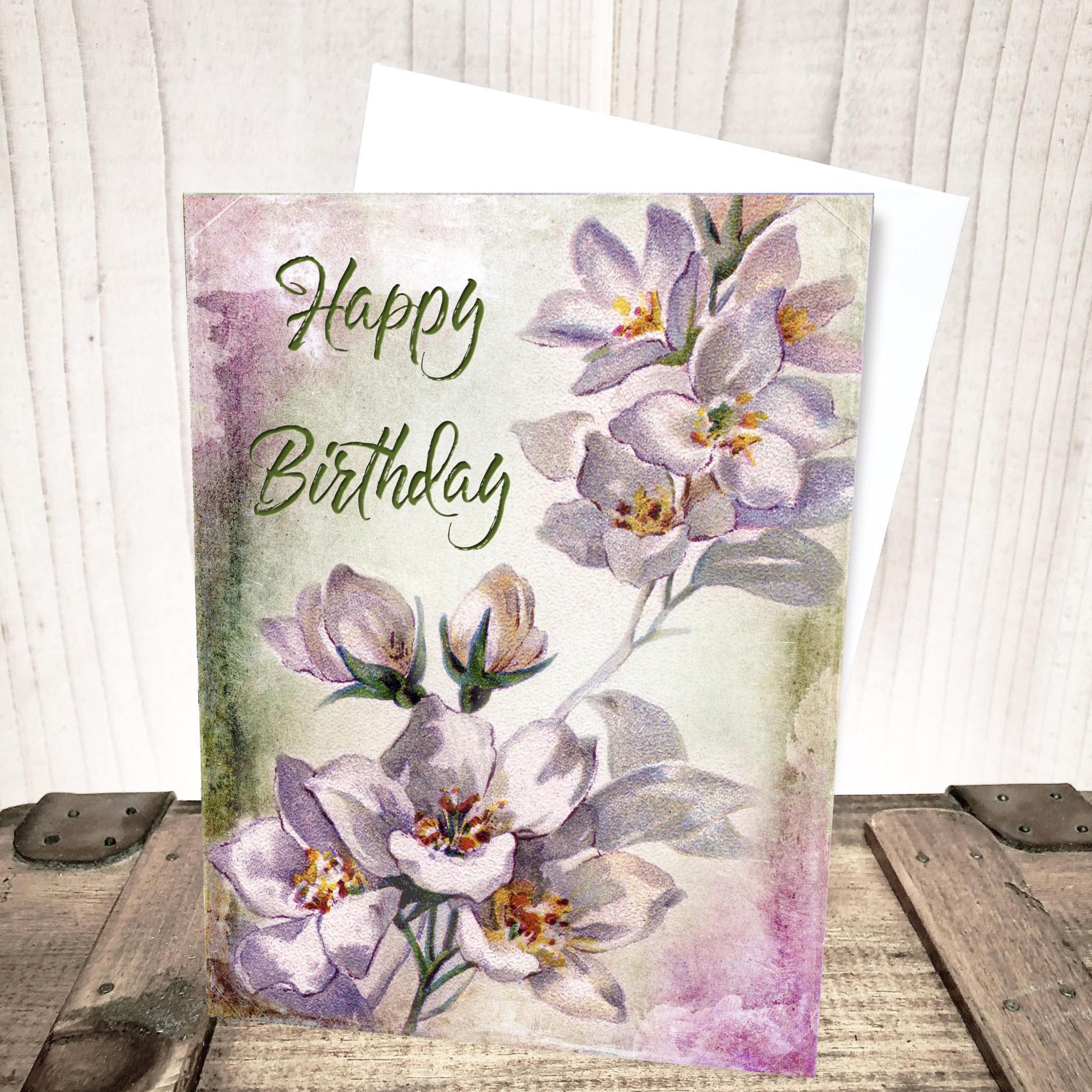 Gardenia Floral Birthday Card by Yesterday's Best