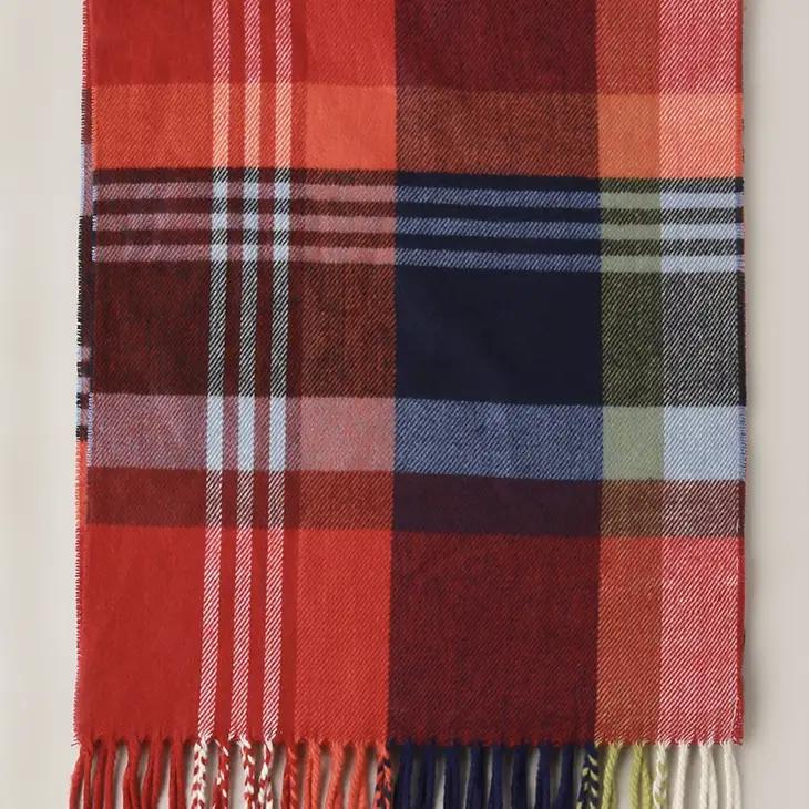 Giant Check Cashmere Feel Muffler Scarf |Multi-Colored