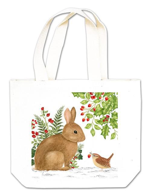 Gift Tote | Brown Winter Bunny