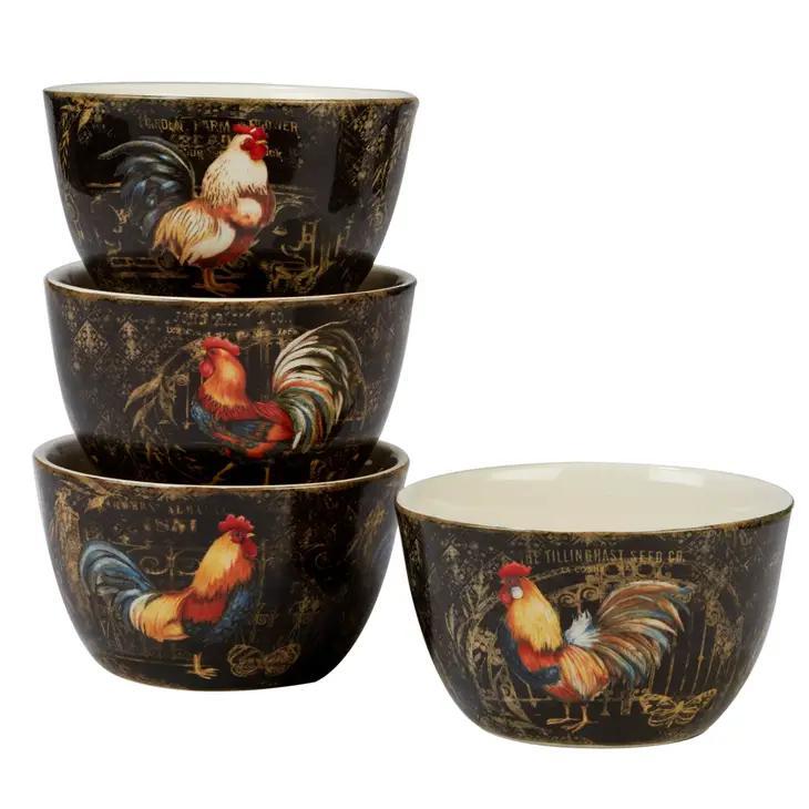 Gilded Rooster Ice Cream Bowl