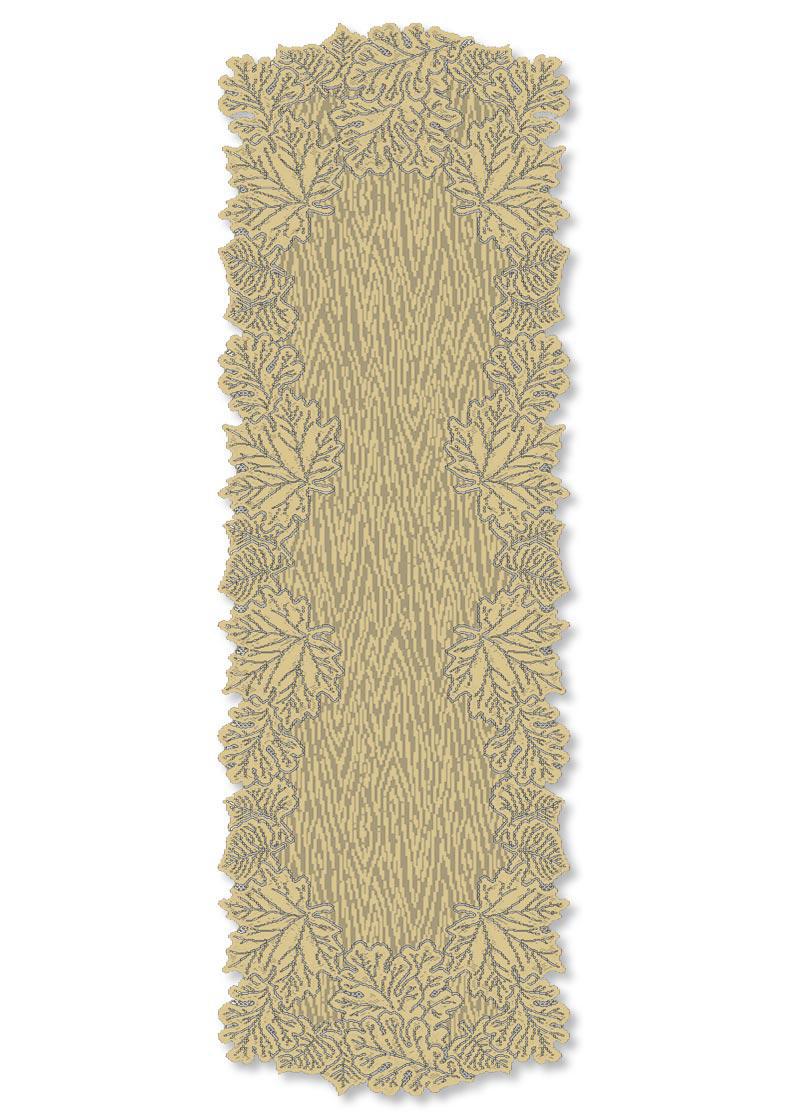Heritage Lace Fall Leaves Table Runner | Large Goldenrod