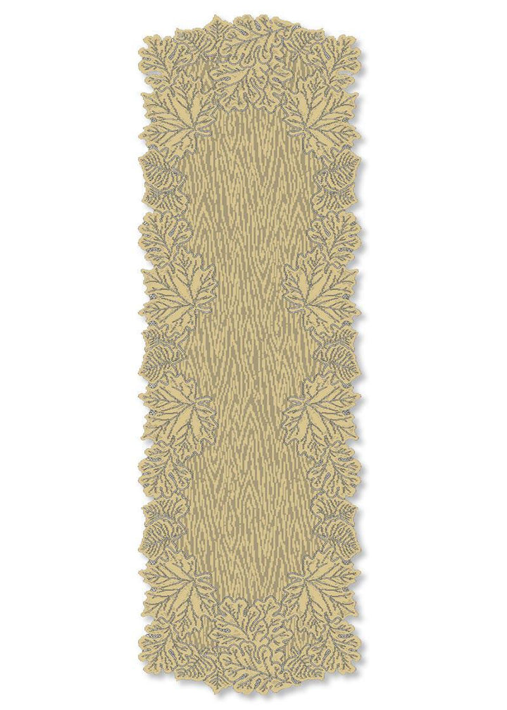 Heritage Lace Fall Leaves Table Runner | Large Goldenrod