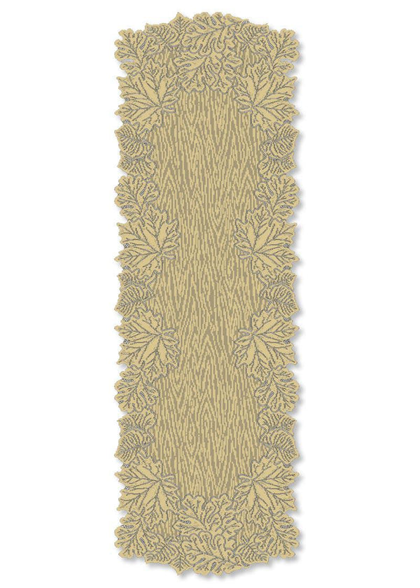 Heritage Lace Fall Leaves Table Runner | Large Goldenrod