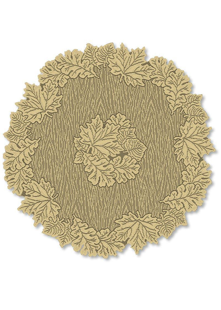 Heritage Lace Round Table Topper | Leaf Goldenrod