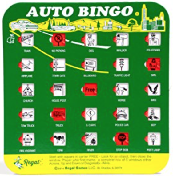 Original Travel Bingo Cards Green