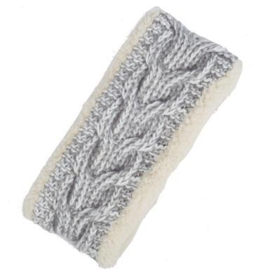 Women's Knit Faux Fur Headband Grey