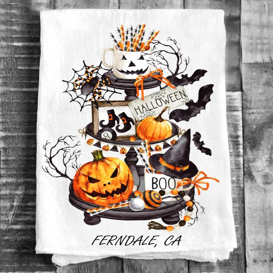 Halloween Cotton Tea Towel - Spooky Boo