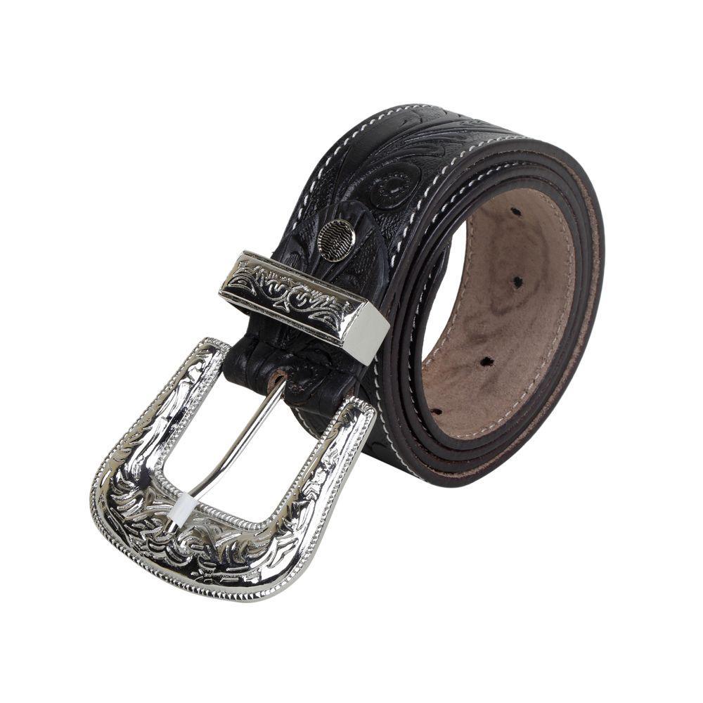 Hand-Tooled Leather Belt | Runner Up Black