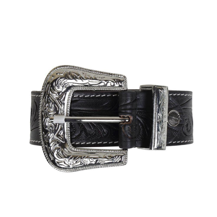Hand-Tooled Leather Belt | Runner Up Black