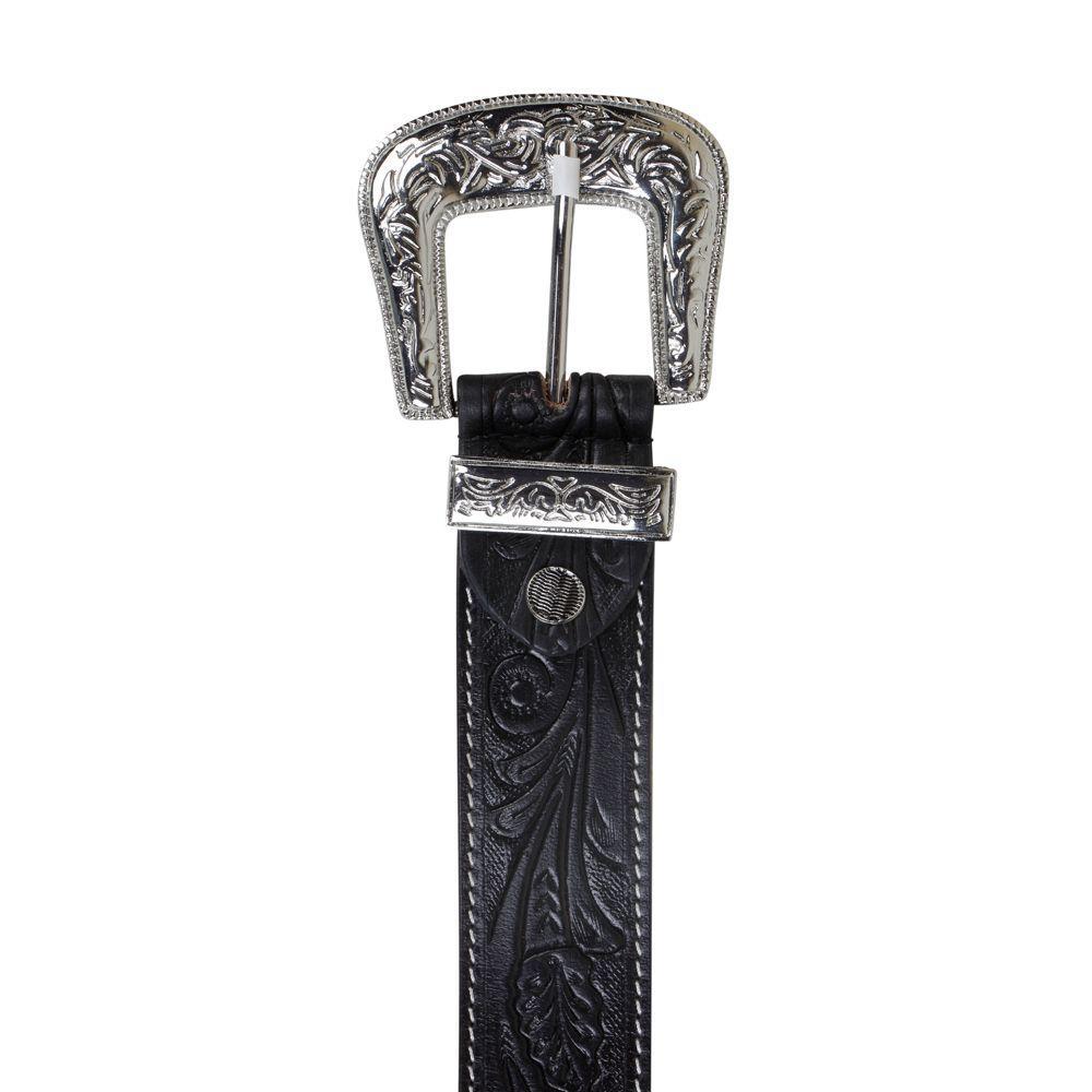 Hand-Tooled Leather Belt | Runner Up Black
