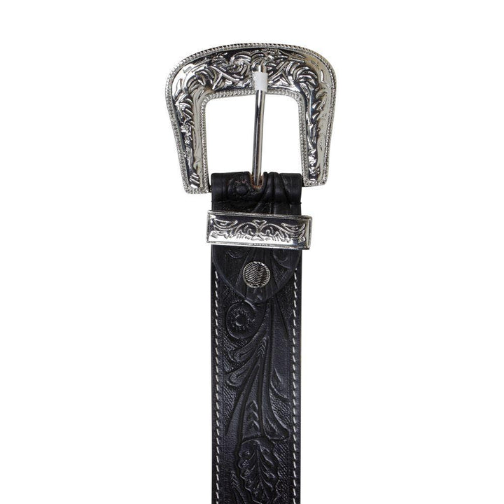 Hand-Tooled Leather Belt | Runner Up Black