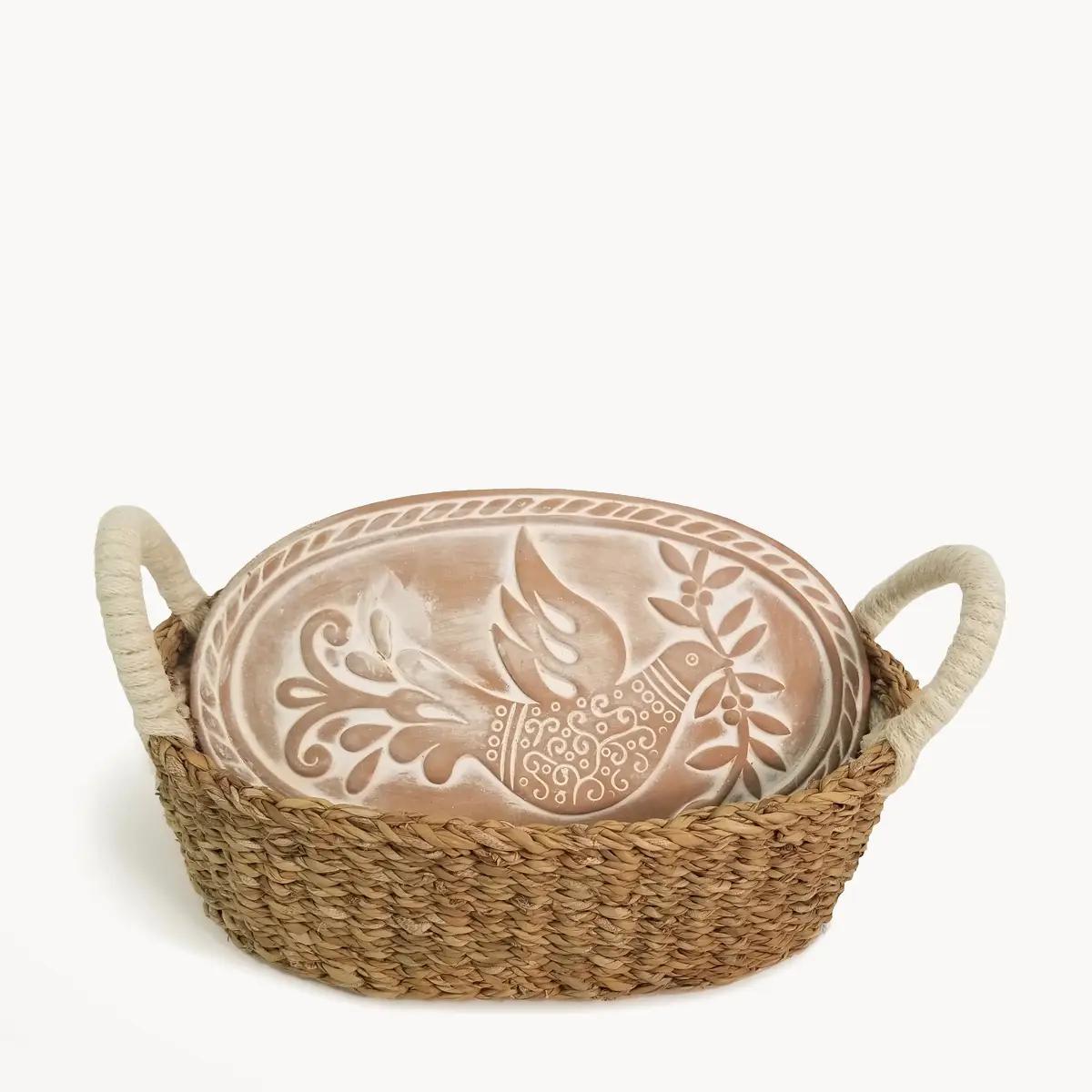 Handmade Bread Warmer & Wicker Basket | Oval