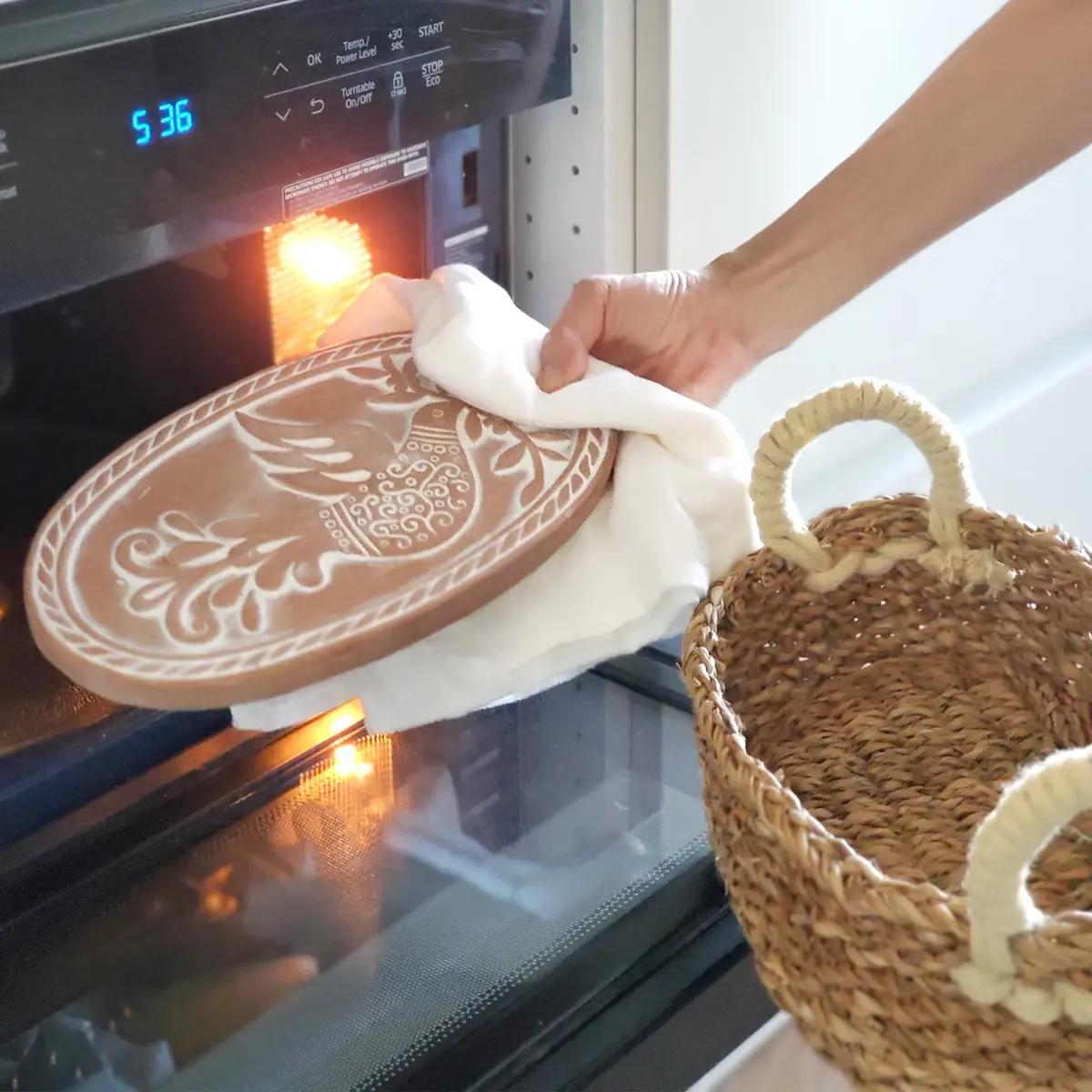 Handmade Bread Warmer & Wicker Basket | Oval