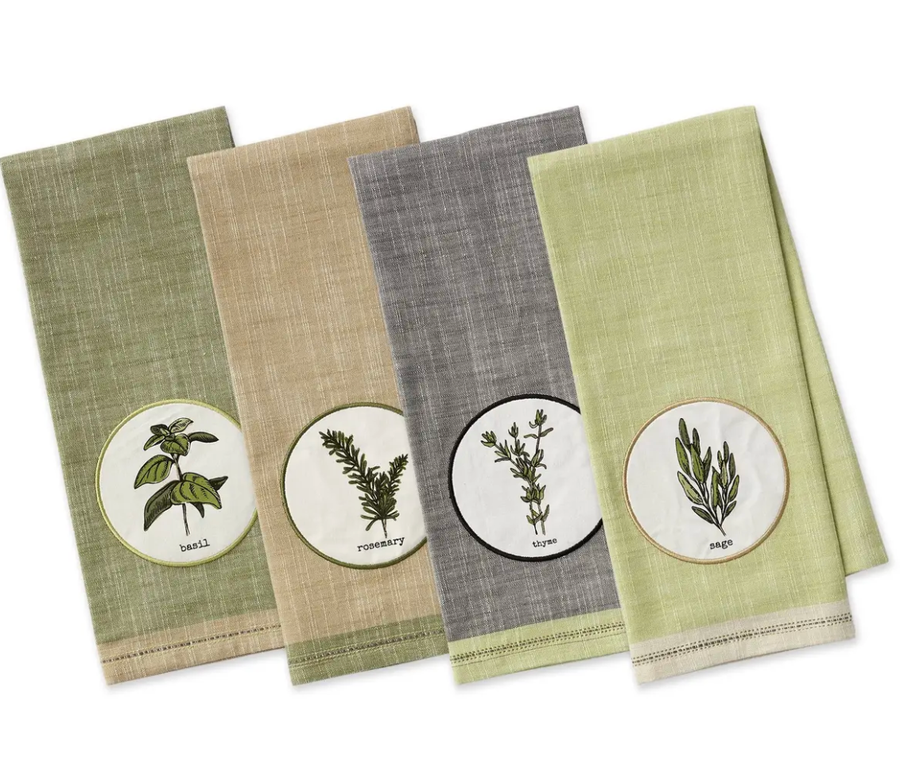 Herbal Embellished Dishtowels by Design Imports