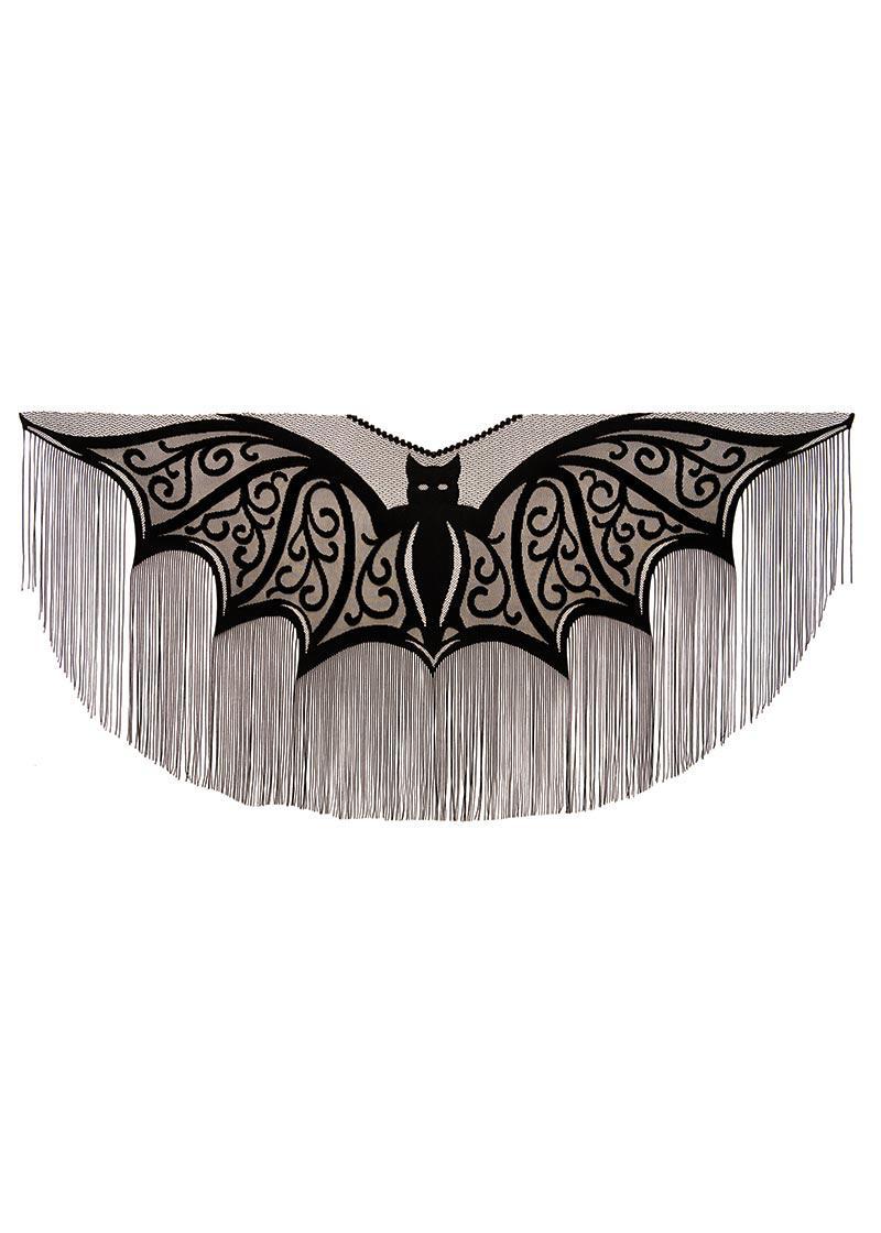 Heritage Lace | Bats Poncho with Fringe