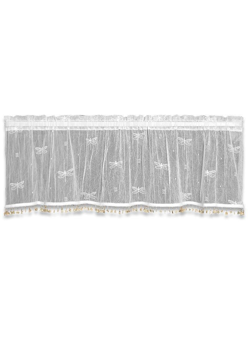 Heritage Lace Curtains | Dragonfly Valance with Trim