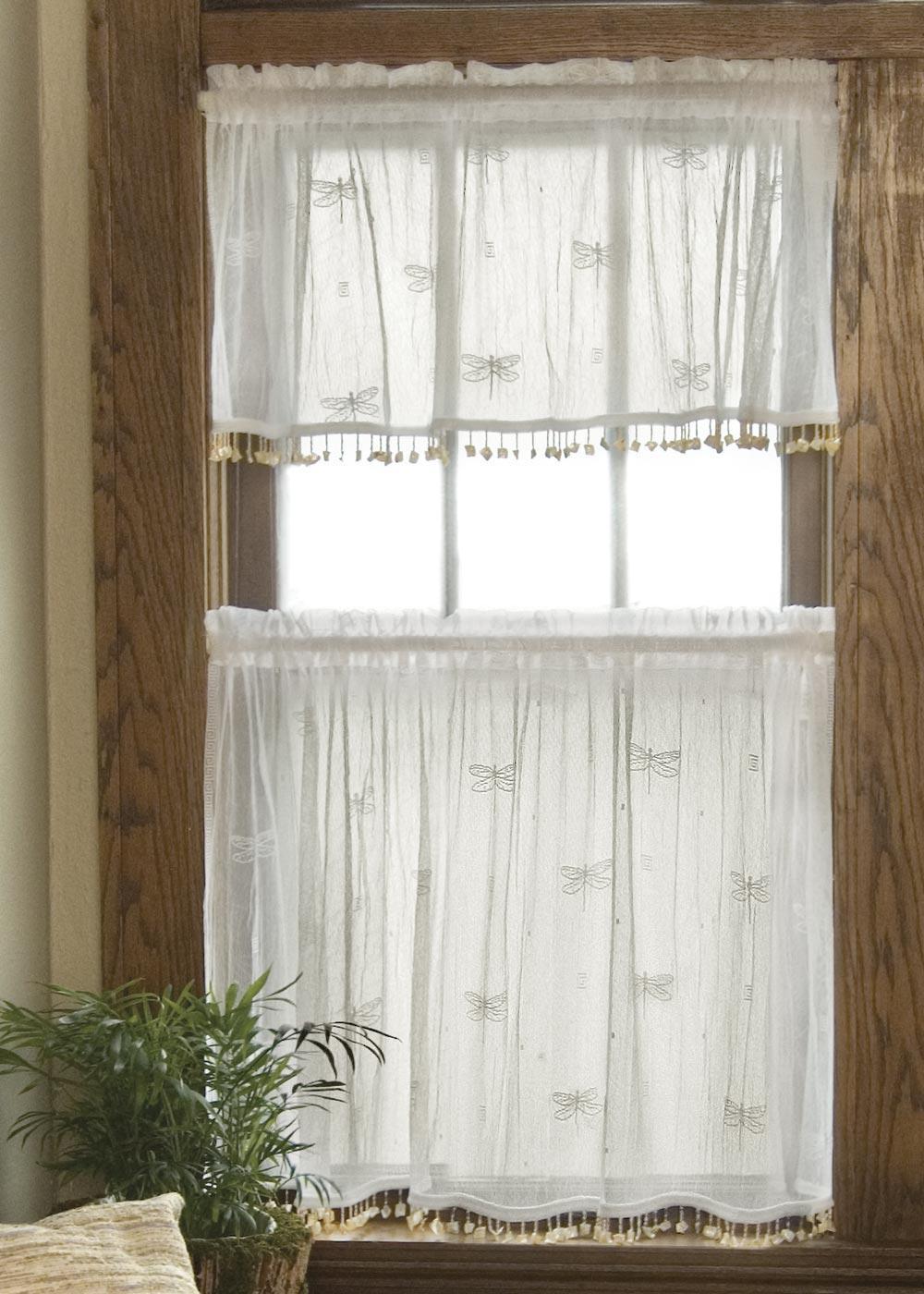 Heritage Lace Curtains | Dragonfly Valance with Trim