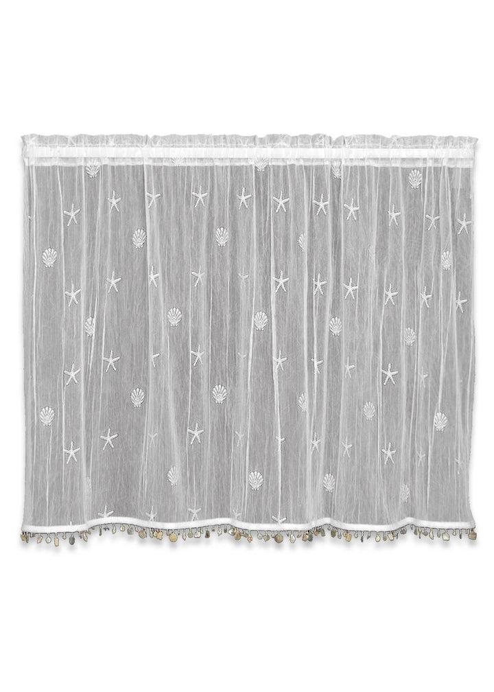 Heritage Lace Curtains |Sand Shell Tier with Trim