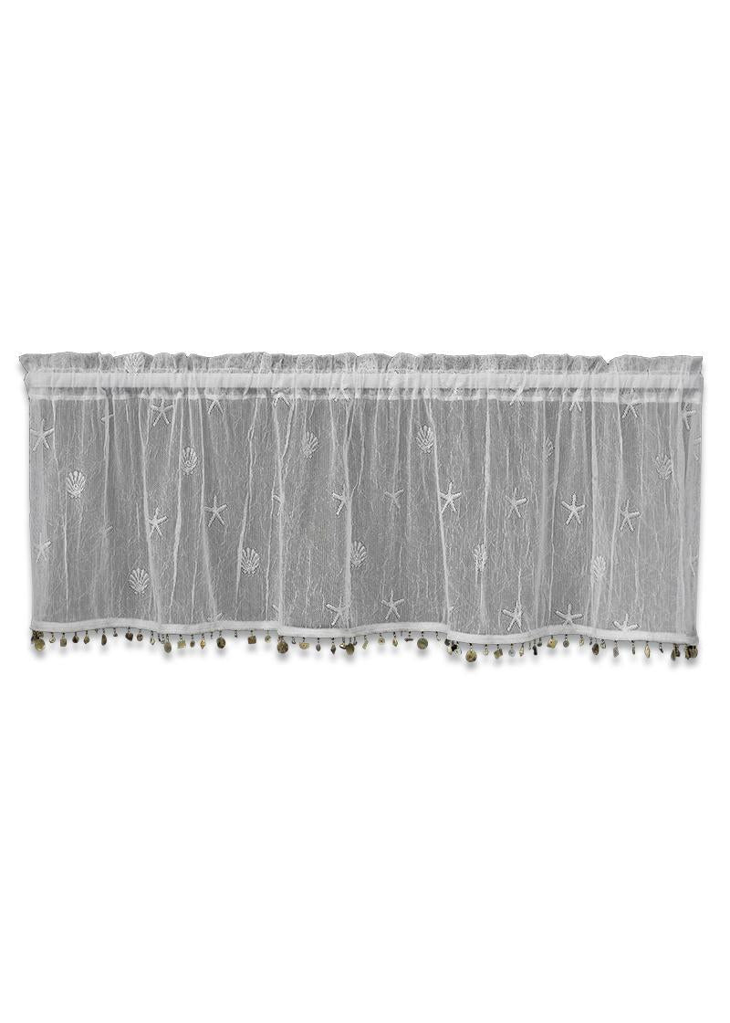 Heritage Lace Curtains | Sand Shell Valance with Trim