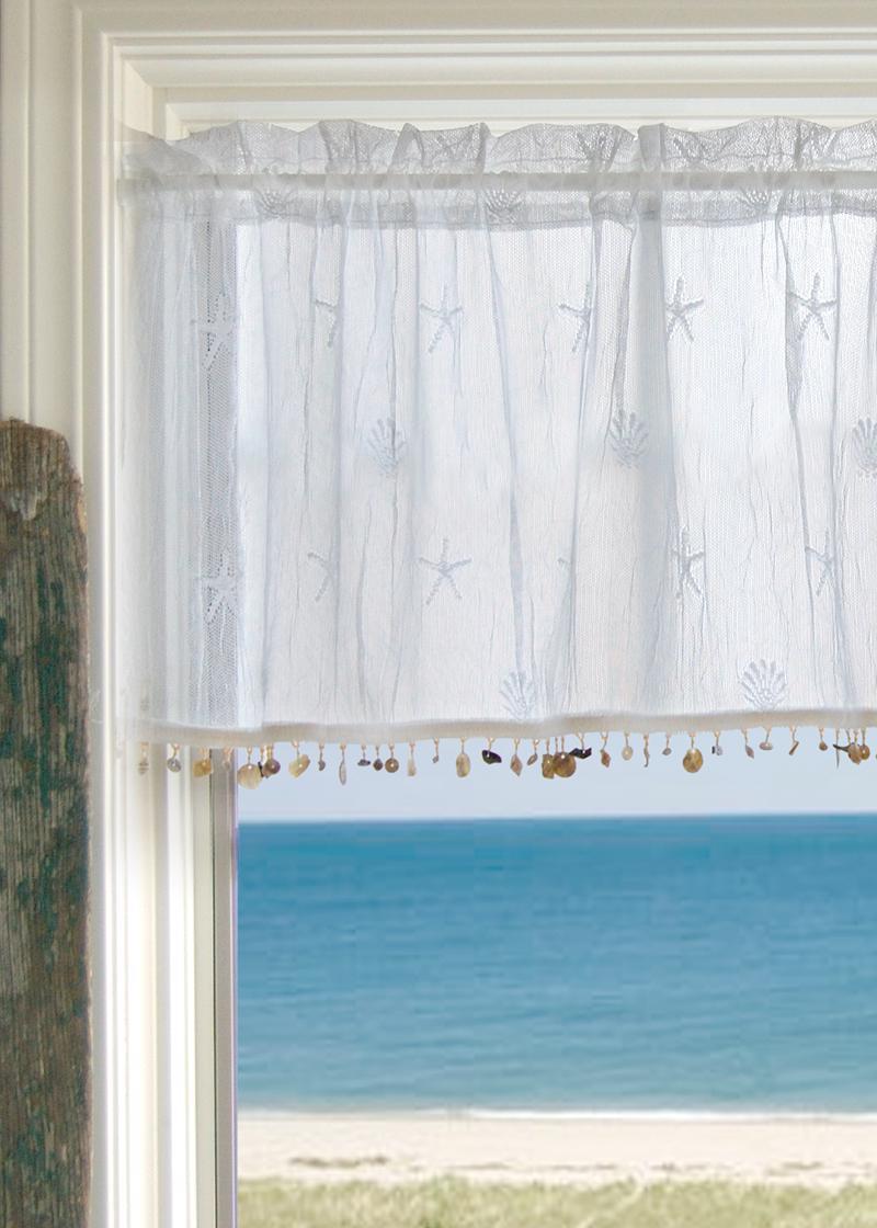 Heritage Lace Curtains | Sand Shell Valance with Trim