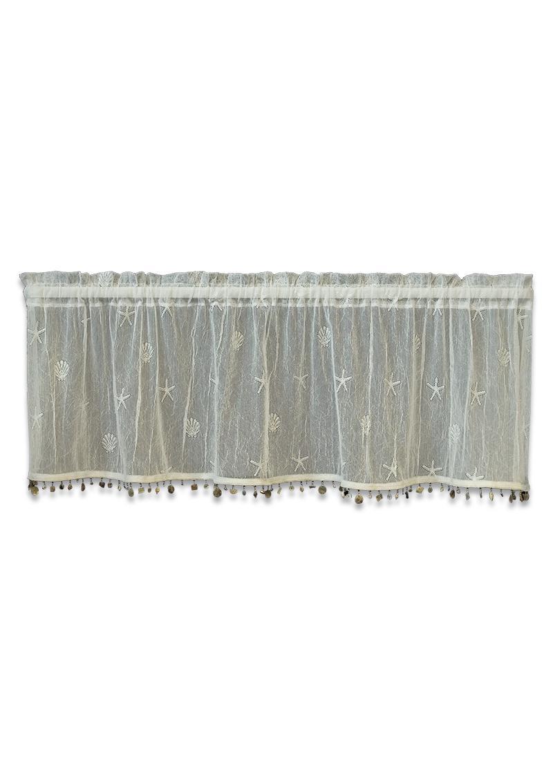 Heritage Lace Curtains | Sand Shell Valance with Trim