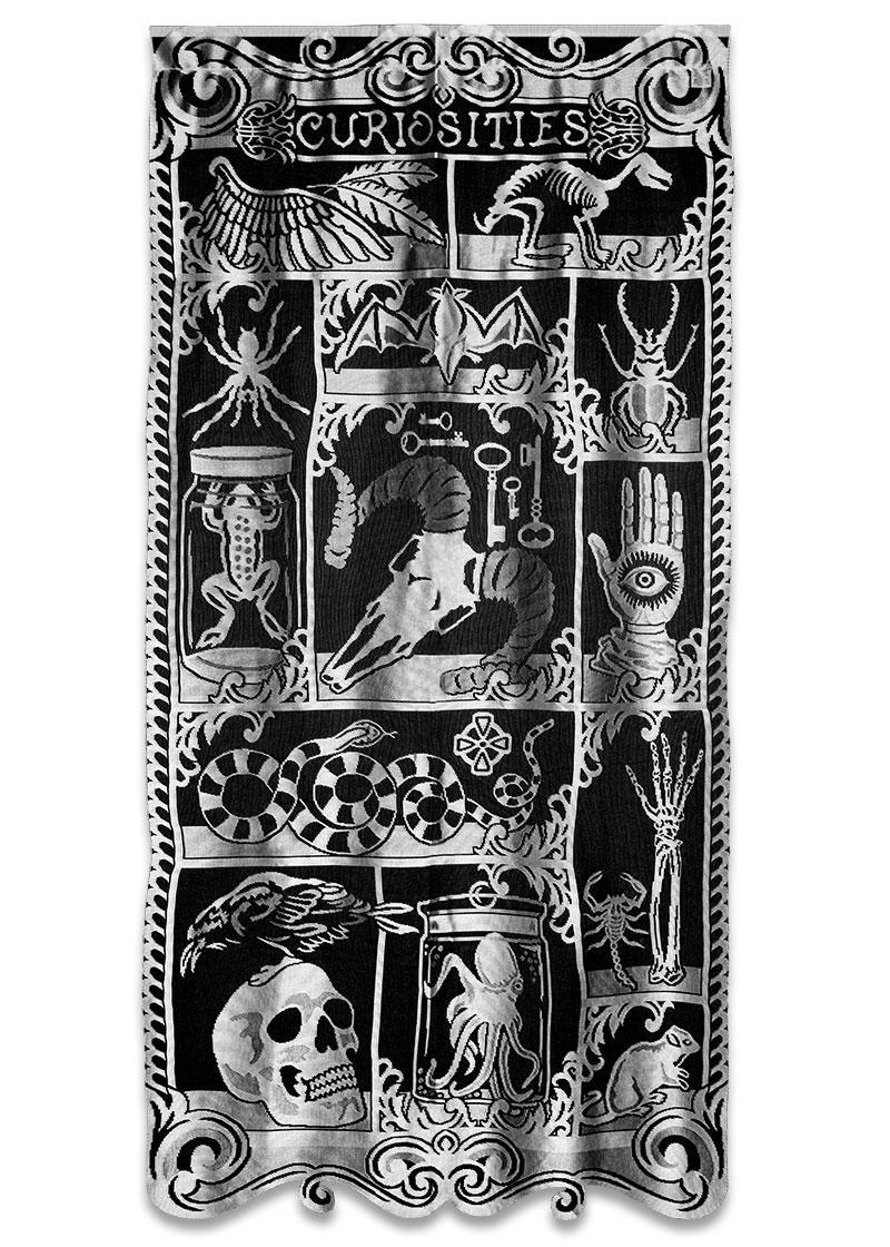 Heritage Lace Halloween Curtain Panel | Curiosities Scenic Panel
