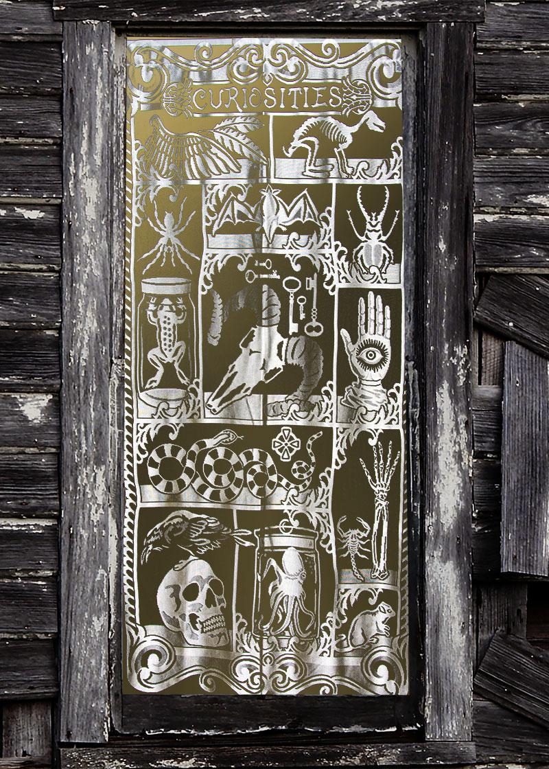 Heritage Lace Halloween Curtain Panel | Curiosities Scenic Panel