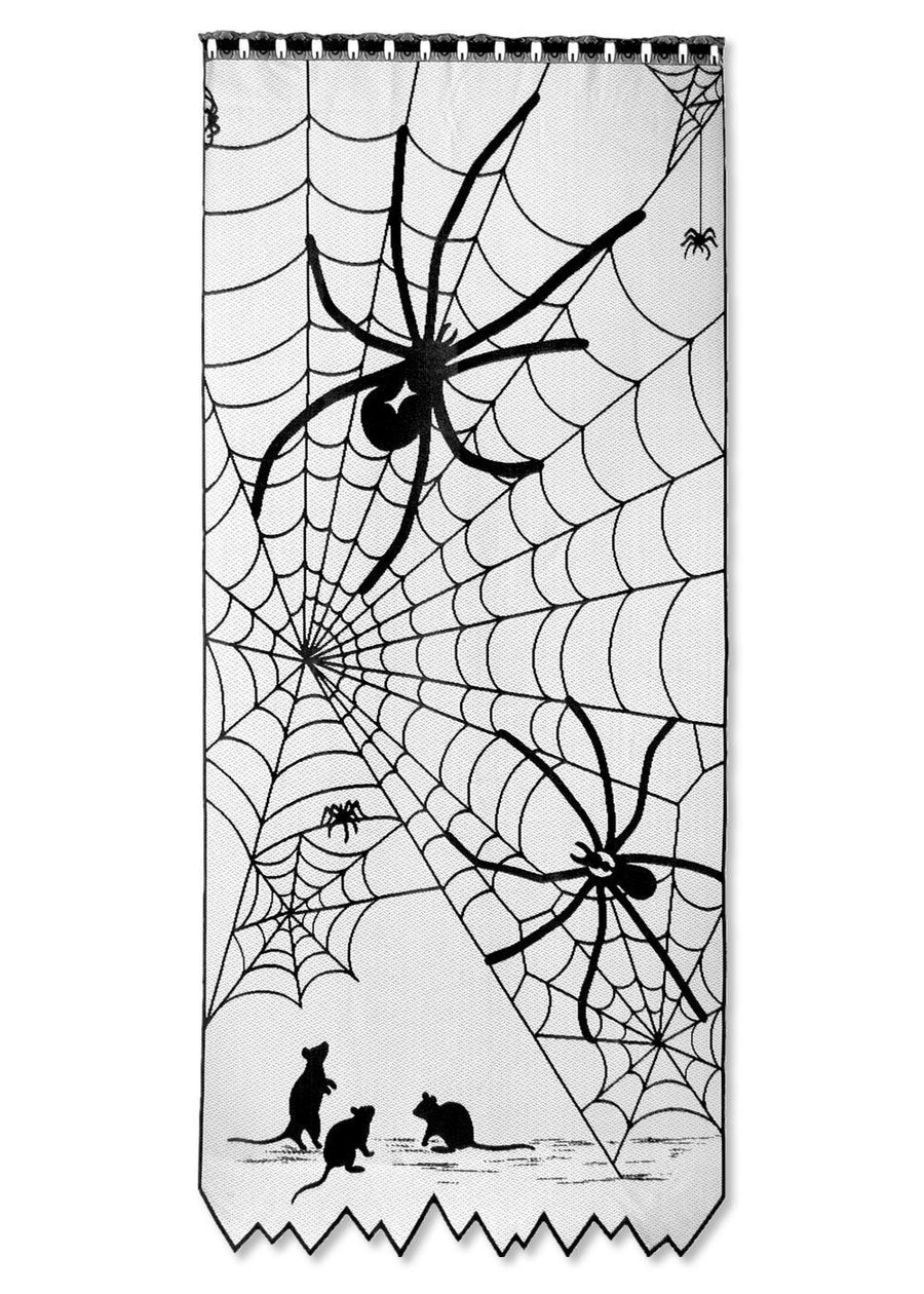 Heritage Lace Halloween Curtain Panel | Tangled Web Scene