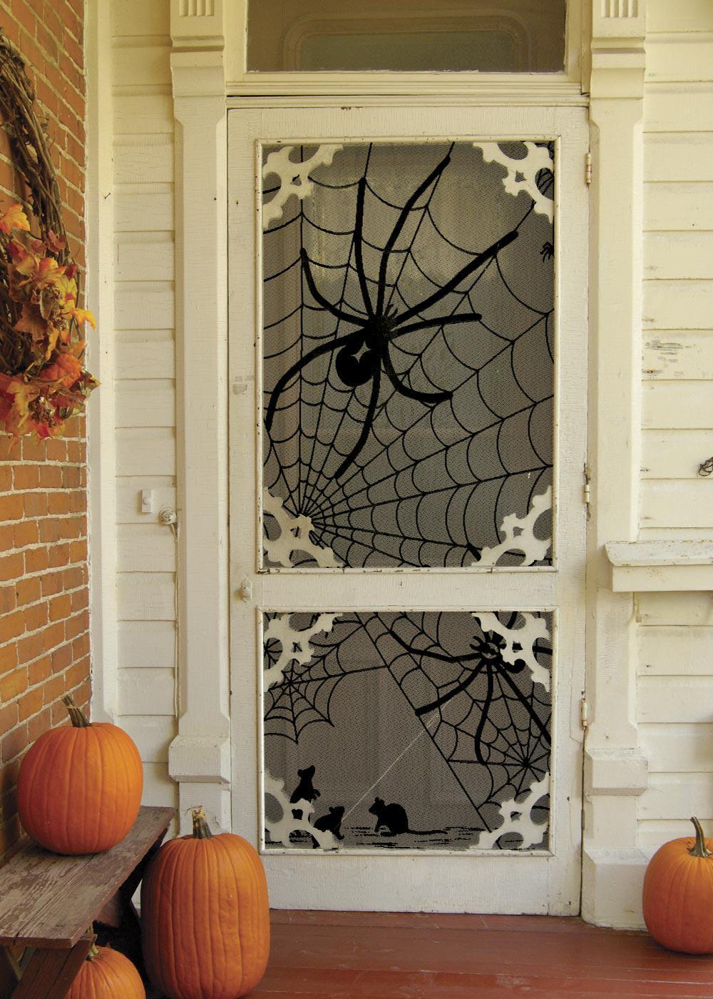 Heritage Lace Halloween Curtain Panel | Tangled Web Scene