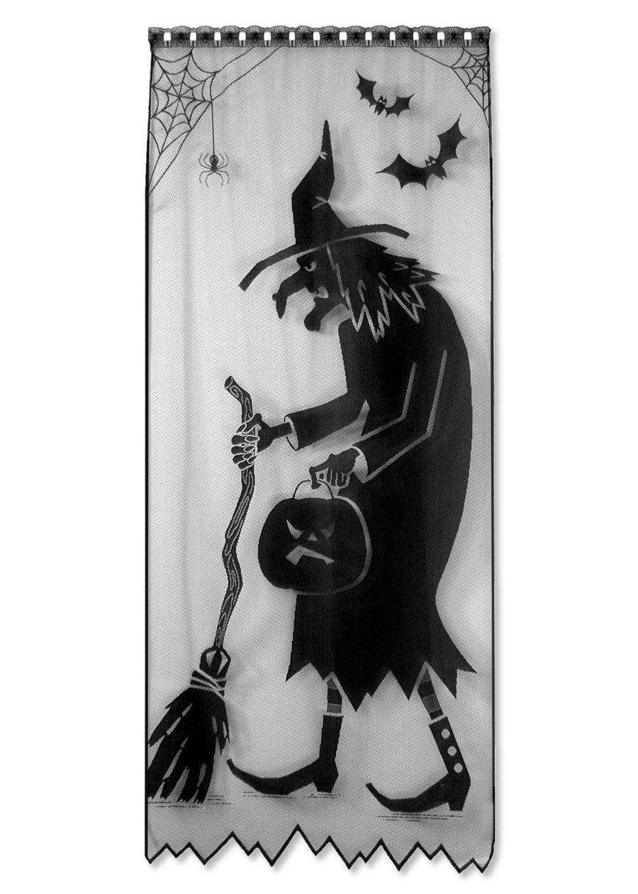 Heritage Lace Halloween Curtain Panel | Witch Scene
