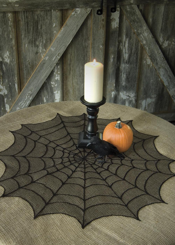 Heritage Lace Halloween Table Topper | Spider Web