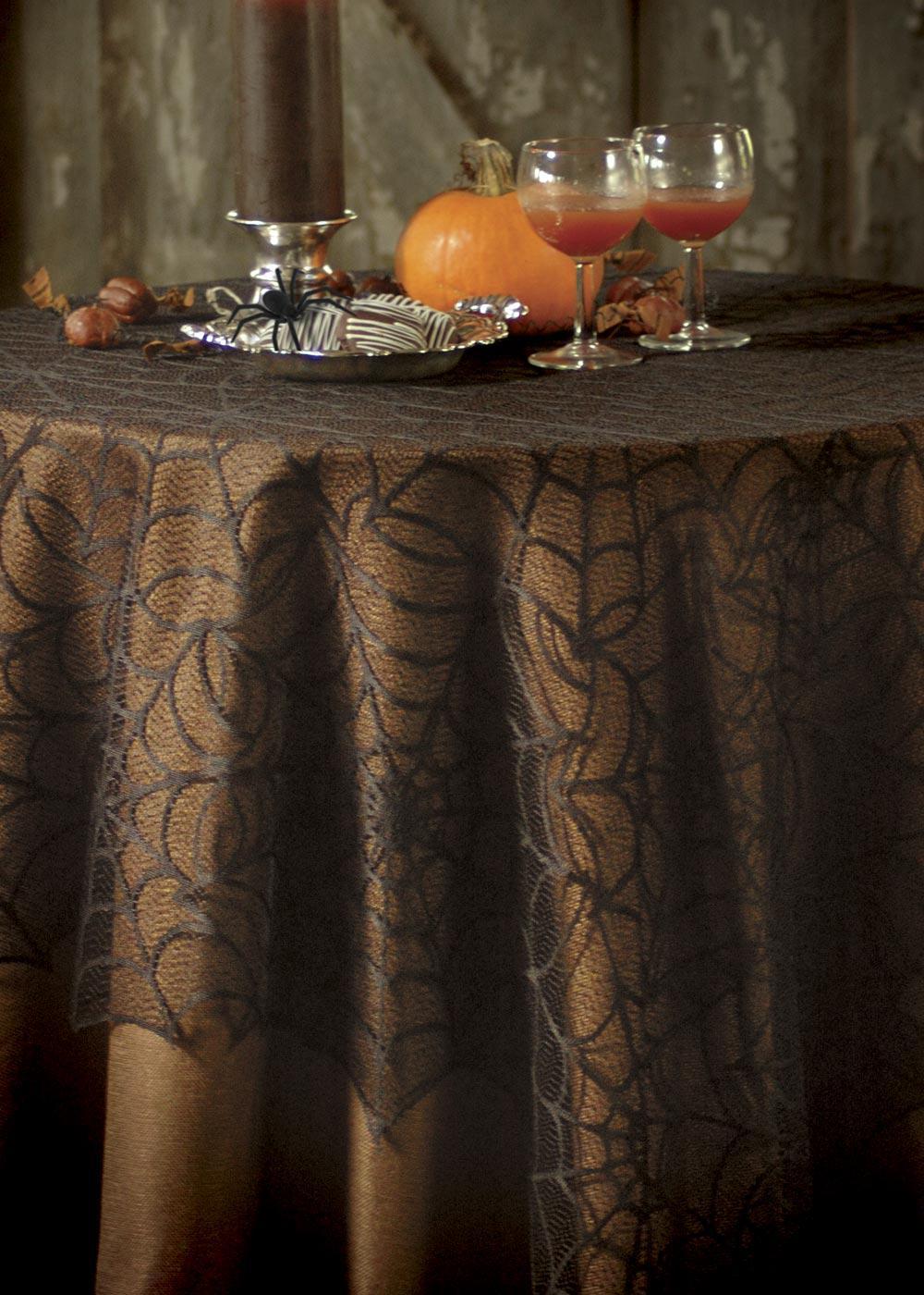 Heritage Lace Halloween Table Topper | Spider Web Square