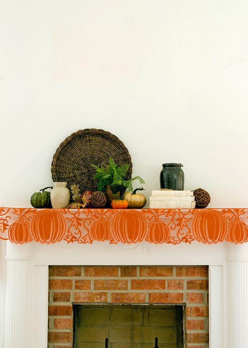 Heritage Lace Harvest Mantle Scarf | Pumpkin Vine
