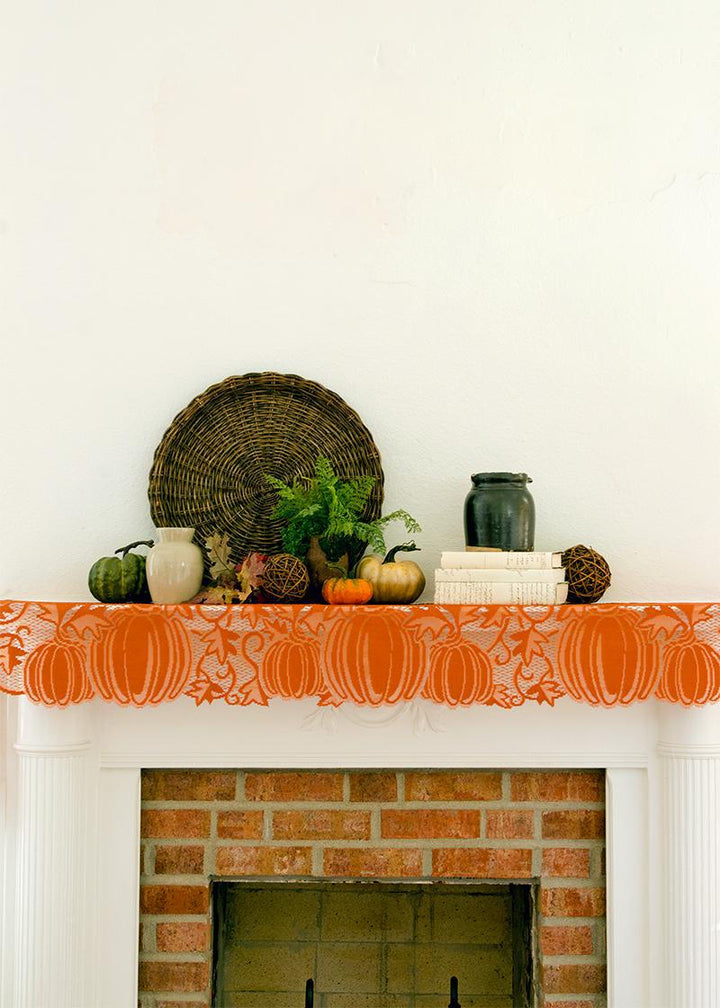 Heritage Lace Harvest Mantle Scarf | Pumpkin Vine