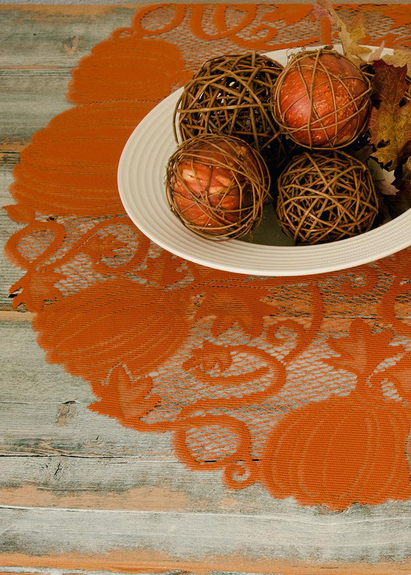 Heritage Lace Harvest Tablecloth | Pumpkin