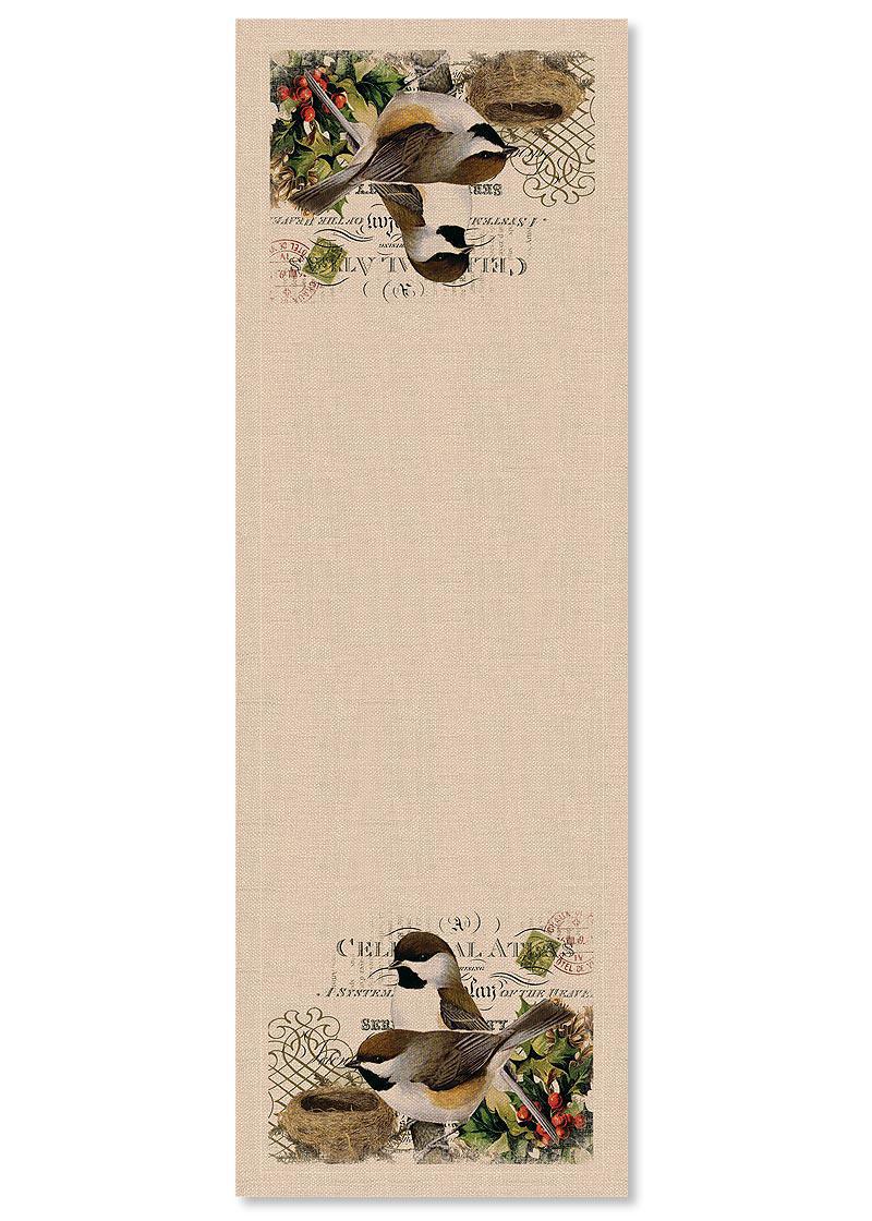 Heritage Lace Table Runner | Winter Garden Chickadee