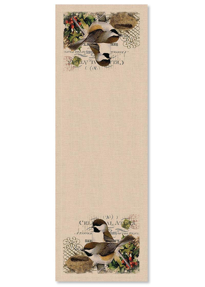Heritage Lace Table Runner | Winter Garden Chickadee