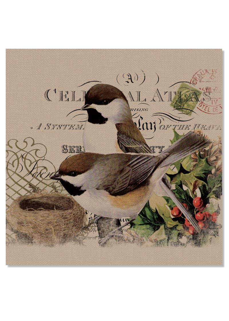 Heritage Lace Wall Art | Winter Garden Chickadees