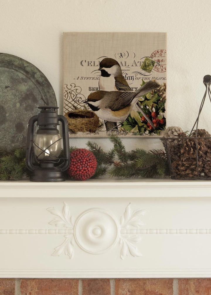 Heritage Lace Wall Art | Winter Garden Chickadees