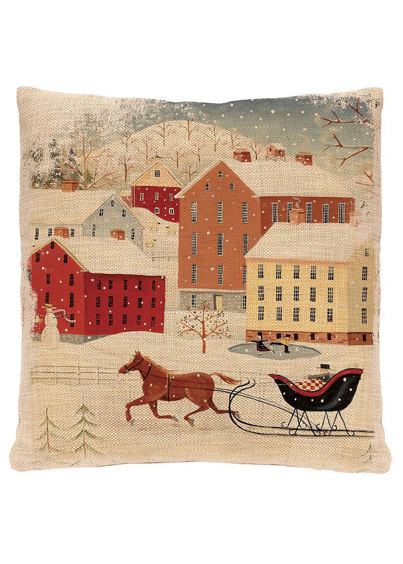 Heritage Lace Winter Pillow | Sleigh Ride