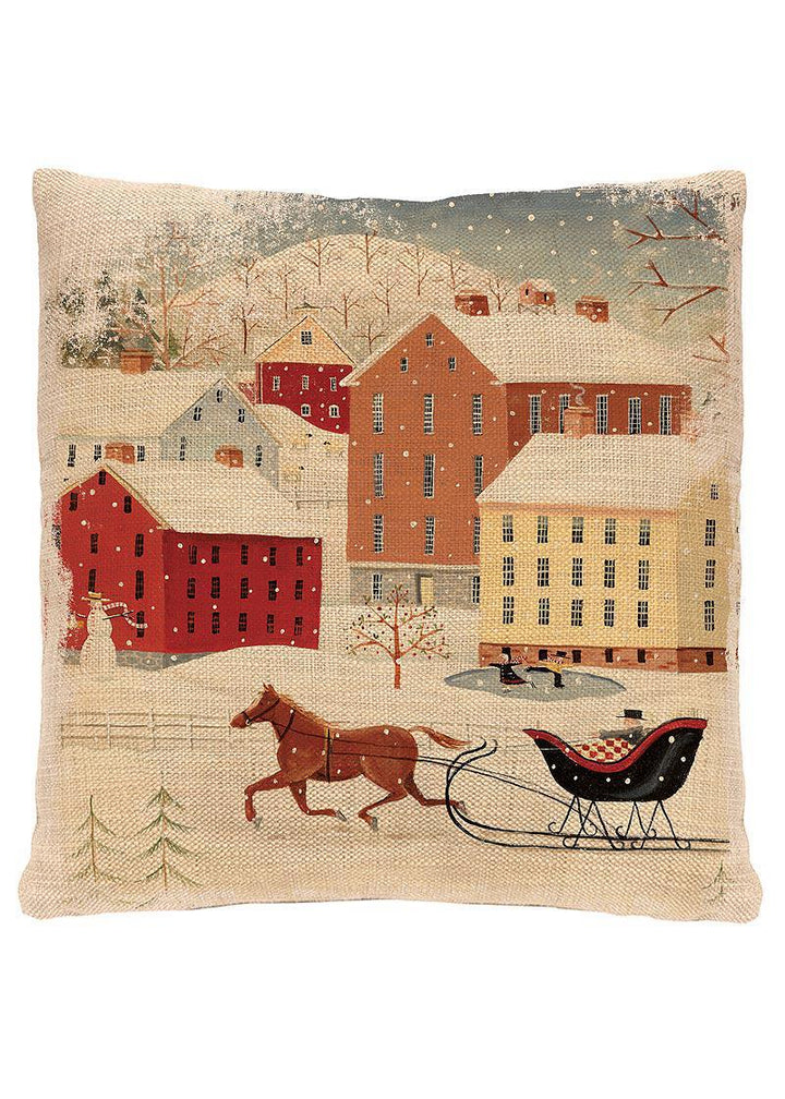 Heritage Lace Winter Pillow | Sleigh Ride