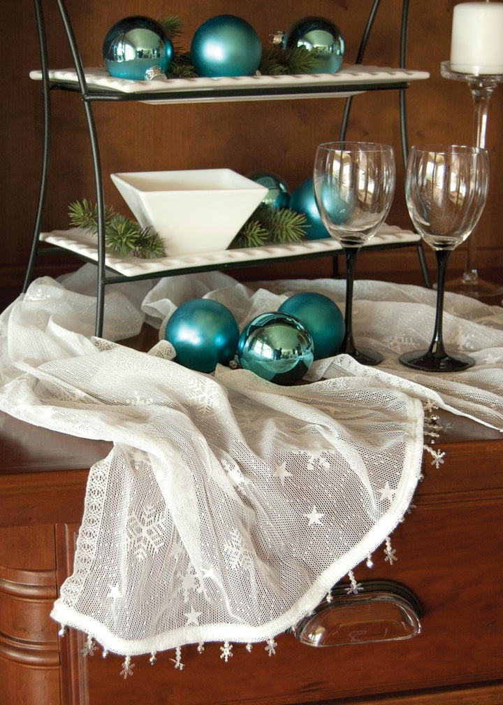 Heritage Lace Winter Table Runner | Wind Chill